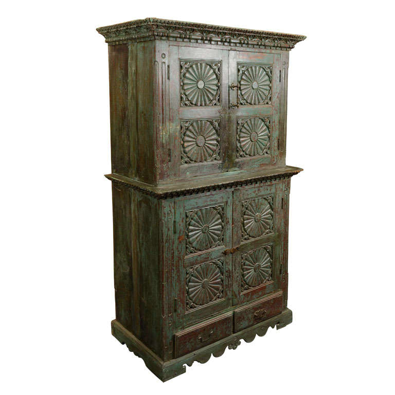 Two Tiered Colonial Armoire