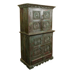 Antique Two Tiered Colonial Armoire