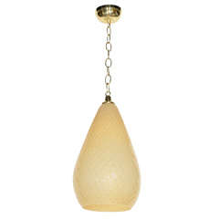 Modernist Murano Pendant Chandelier with Etched Diamond Pattern 5
