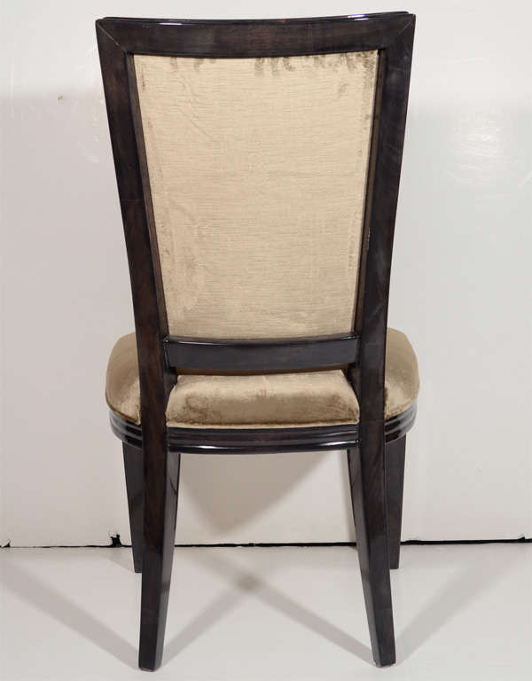 Mid-20th Century Pair of Elegant Hollywood Regency High Back Chairs in Velvet
