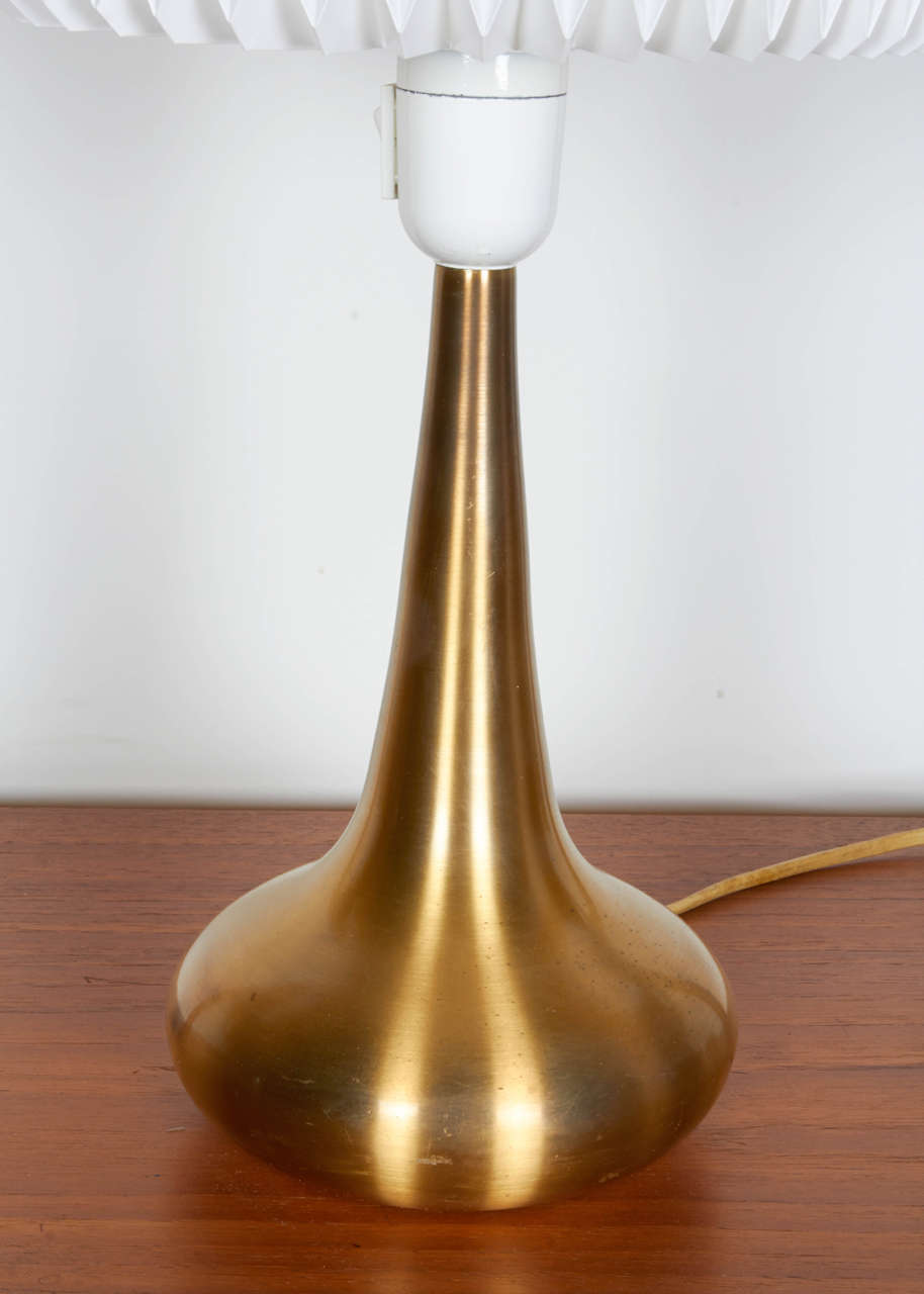 Mid-Century Modern Jo Hammerborg Brass Table Lamp, Pair