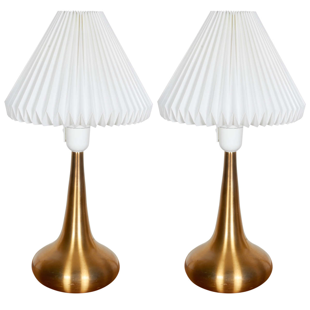 Jo Hammerborg Brass Table Lamp, Pair