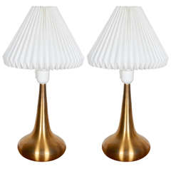 Jo Hammerborg Brass Table Lamp, Pair