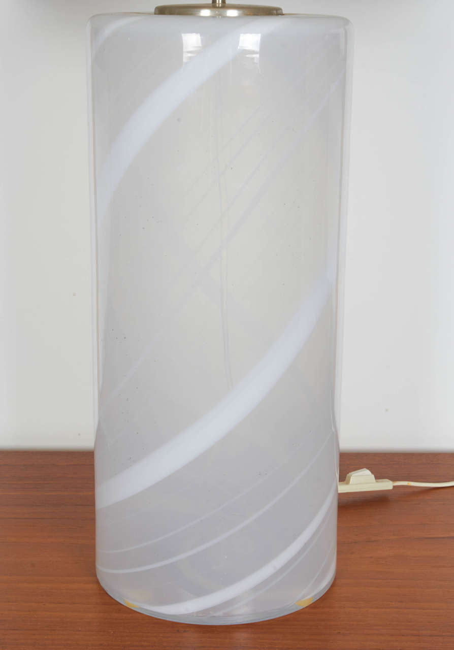 Scandinavian Modern Danish Blown Glass Table Lamp For Sale