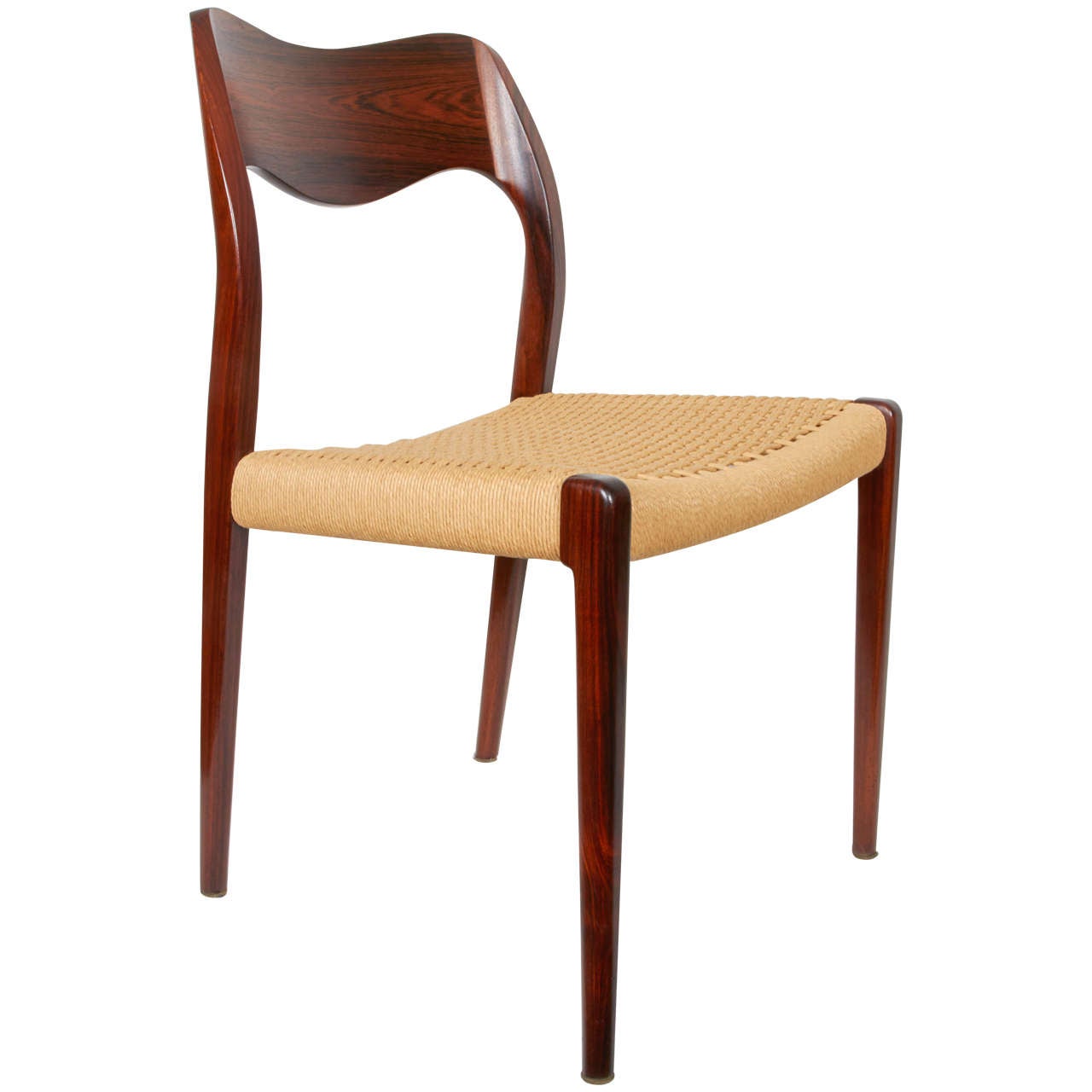 Niels Moller, No. 71 Rosewood Papercord Dining Chairs, Set of 8