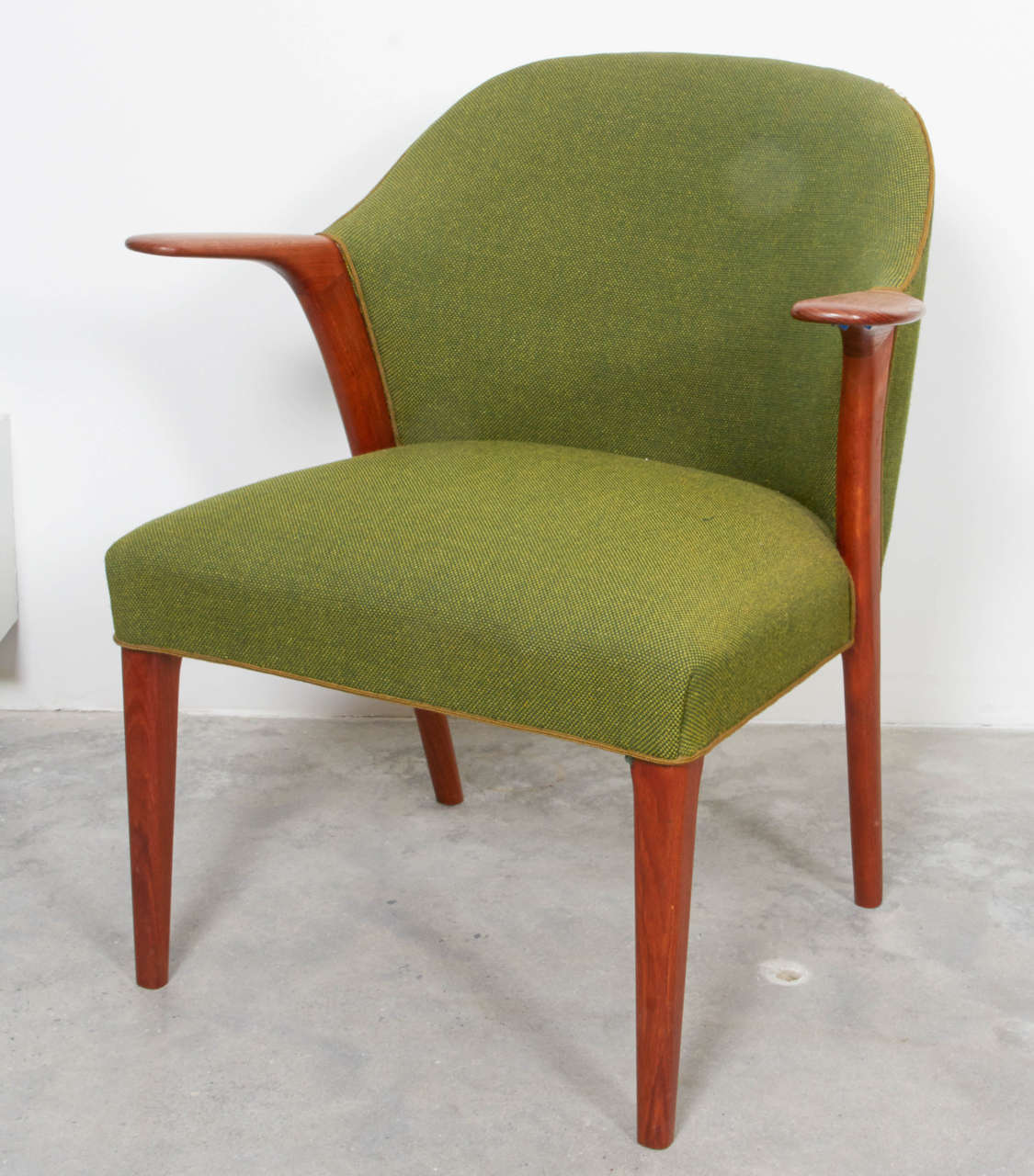 Mid-20th Century Danish Modern Green Armchairs, Pair