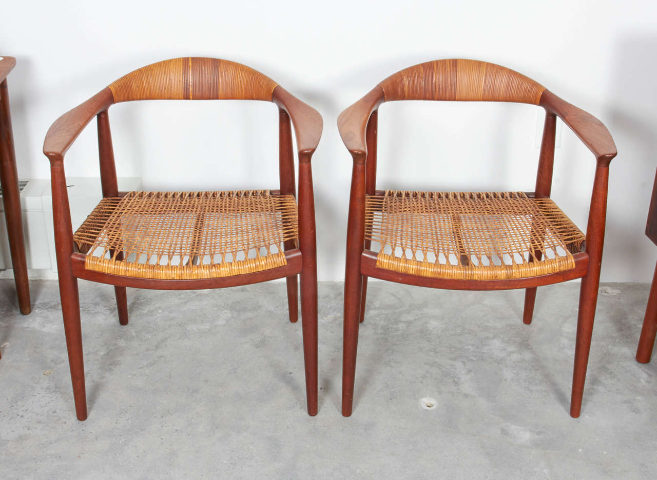 Vintage 1950s Hans Wegner, The Chair

Very nice early pair of Round Chairs by Hans Wegner.  These chairs will add a warmth to any room while keeping the aesthetic light and airy.  The condition is very tight with some upgrades to the caning. 