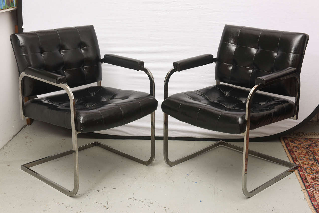 Milo Baughman Stil Chrom-Loungesessel von Patrician Furniture, USA, 1960er Jahre (amerikanisch) im Angebot