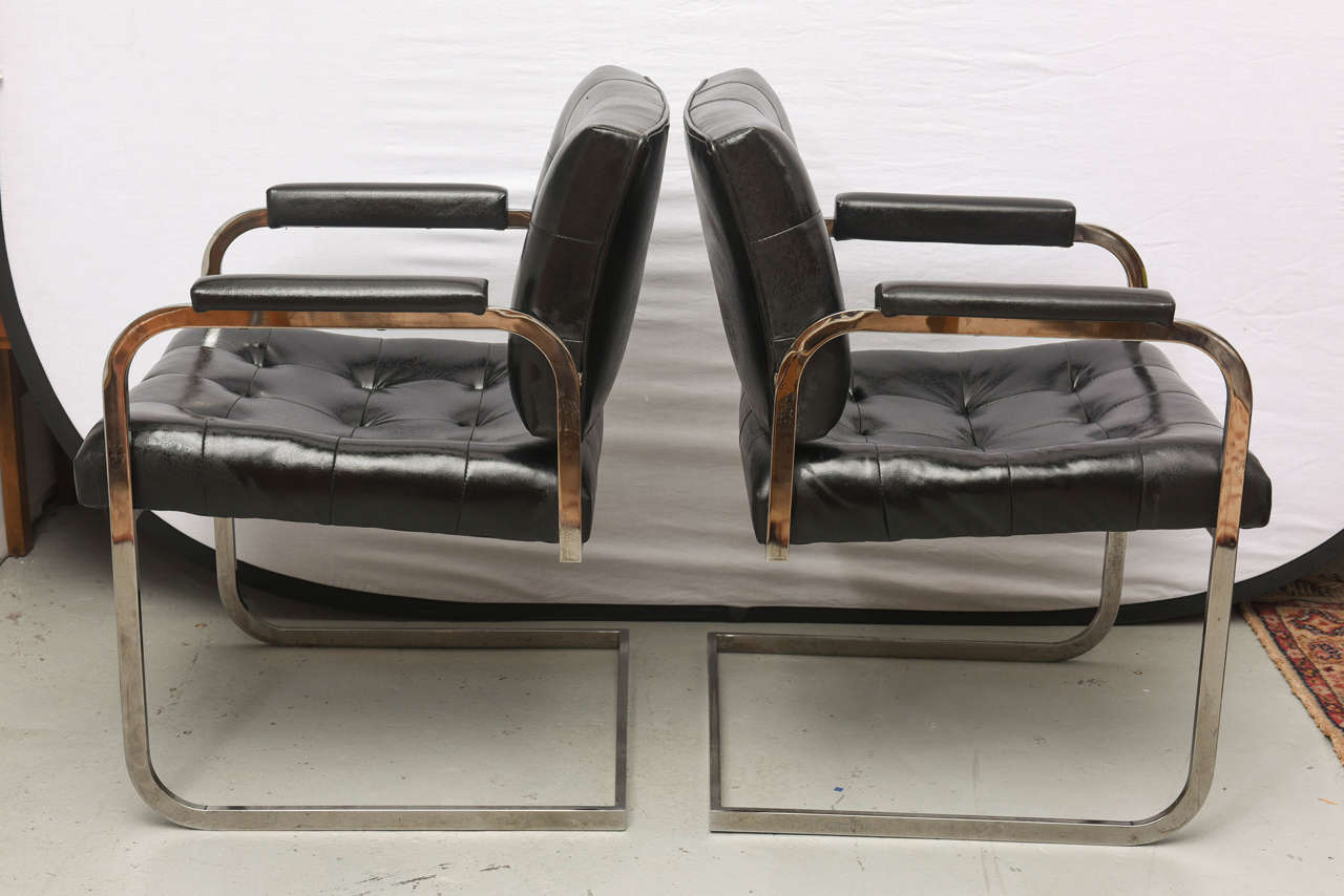 Milo Baughman Stil Chrom-Loungesessel von Patrician Furniture, USA, 1960er Jahre im Zustand „Hervorragend“ im Angebot in Miami, FL
