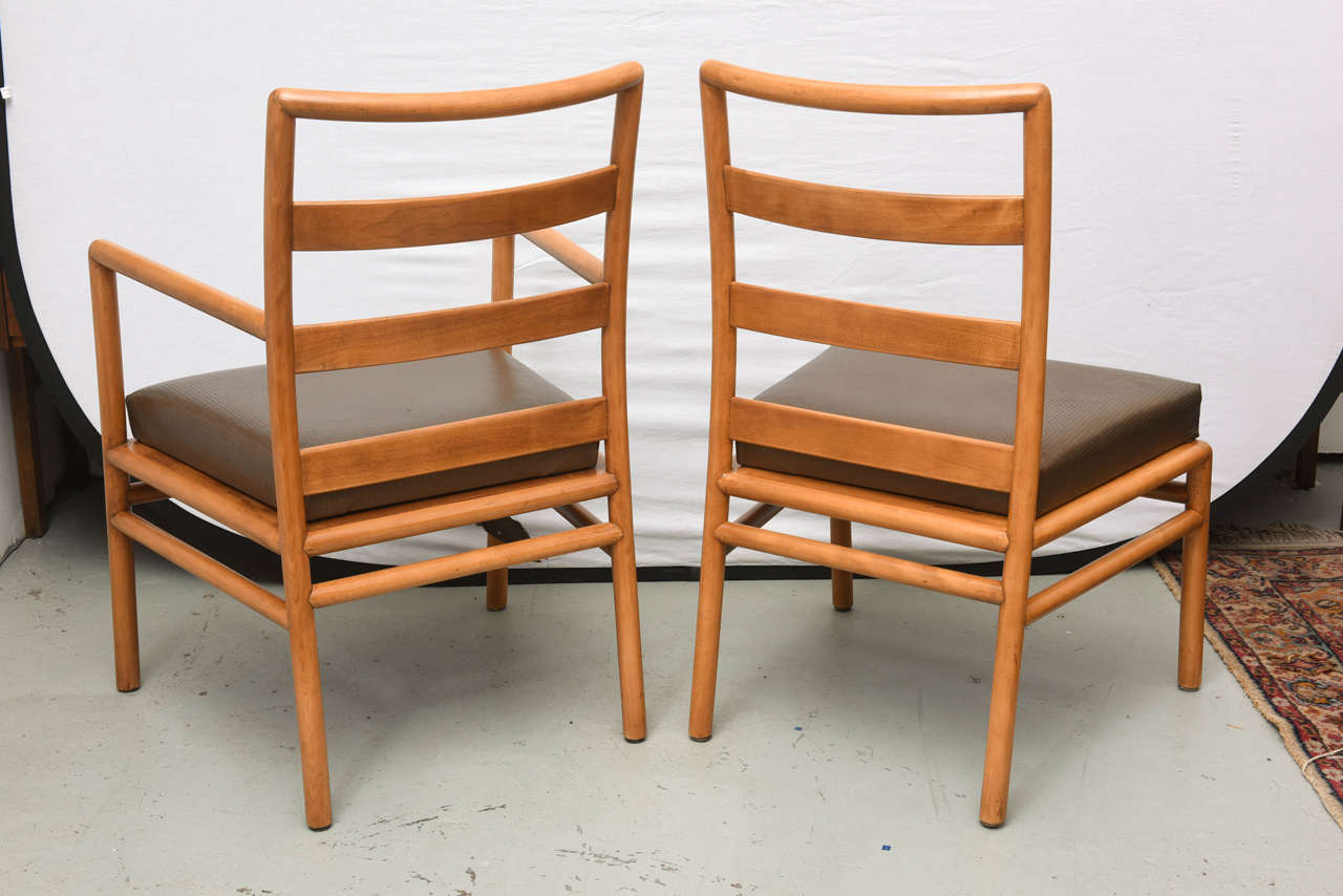Mid-20th Century T.H. Robsjohn Gibbings Ladder-Back Chairs in Walnut, Set of Eight, USA, 1950s For Sale
