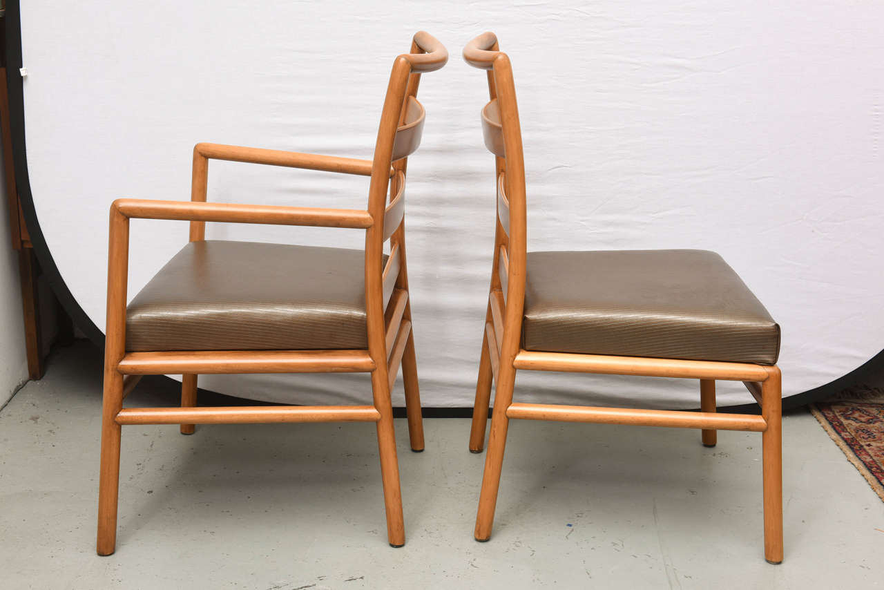 T.H. Robsjohn Gibbings Ladder-Back Chairs in Walnut, Set of Eight, USA, 1950s For Sale 2