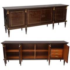 French Empire Style Palisander and Bronze-Mounted Credenza, Attributed to Jansen