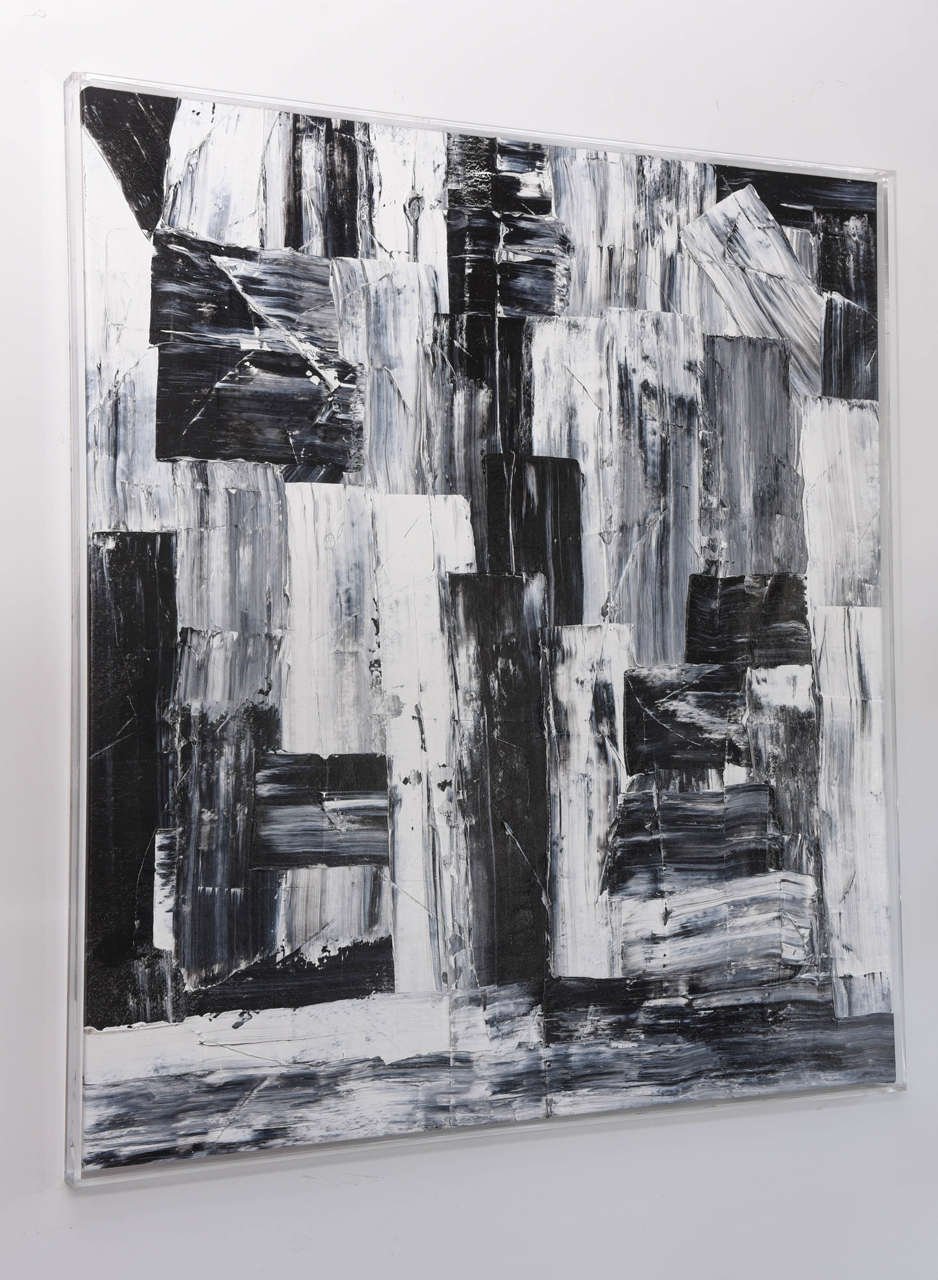 Original oil on canvas, Black & White series, 2015, by renowned artist Renato Freitas.