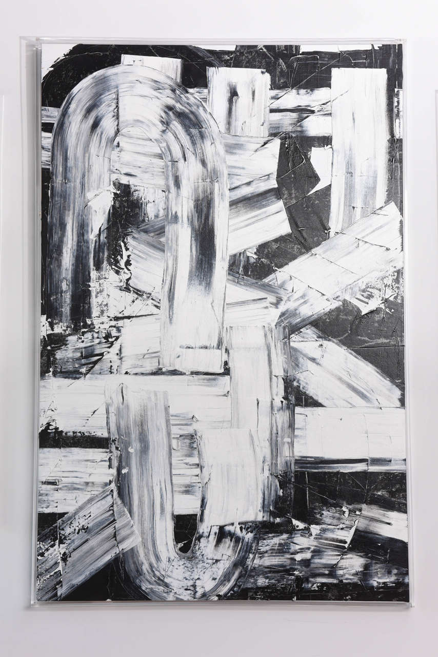 Original oil on canvas
from new series black and white 11 paintings in total.