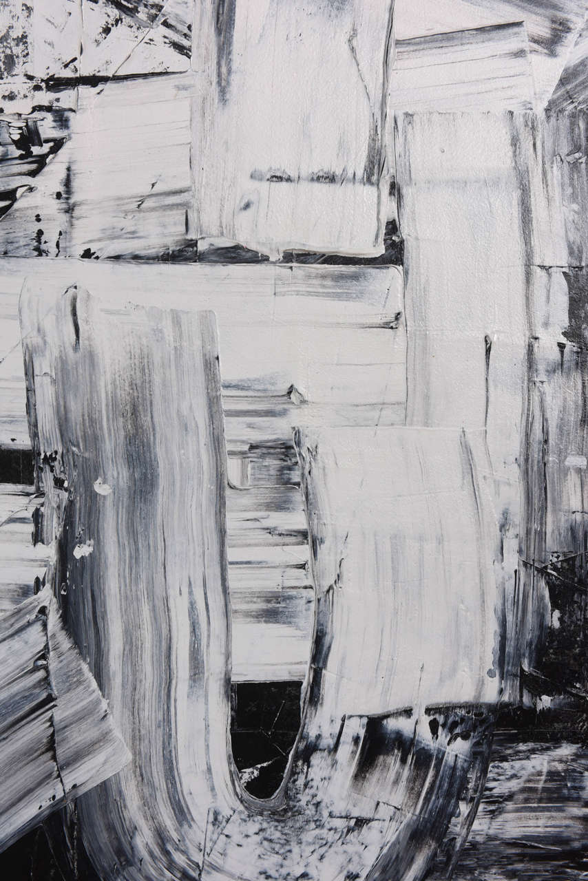 American Renato Freitas Original Oil on Canvas, 2015, Black and White 2 For Sale