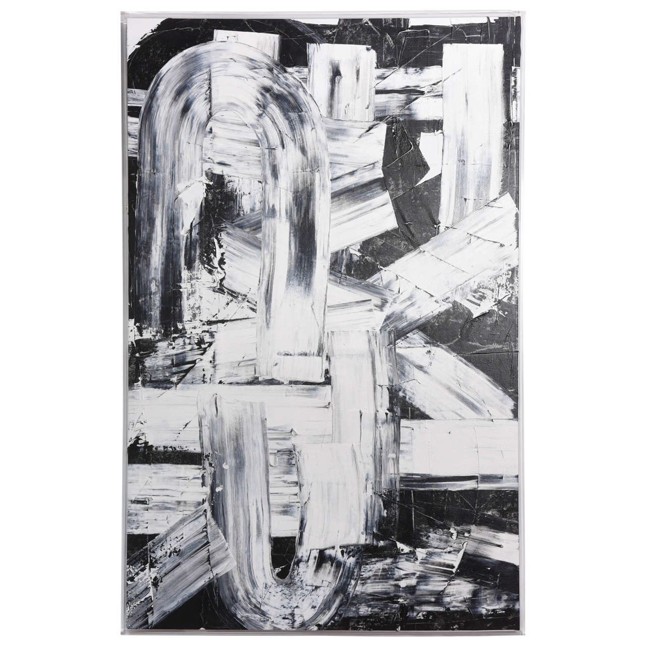 Renato Freitas Original Oil on Canvas, 2015, Black and White 2 For Sale