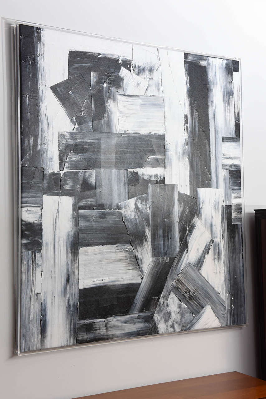 American Renato Freitas Original Oil on Canvas, 2015, Black and White 3 For Sale