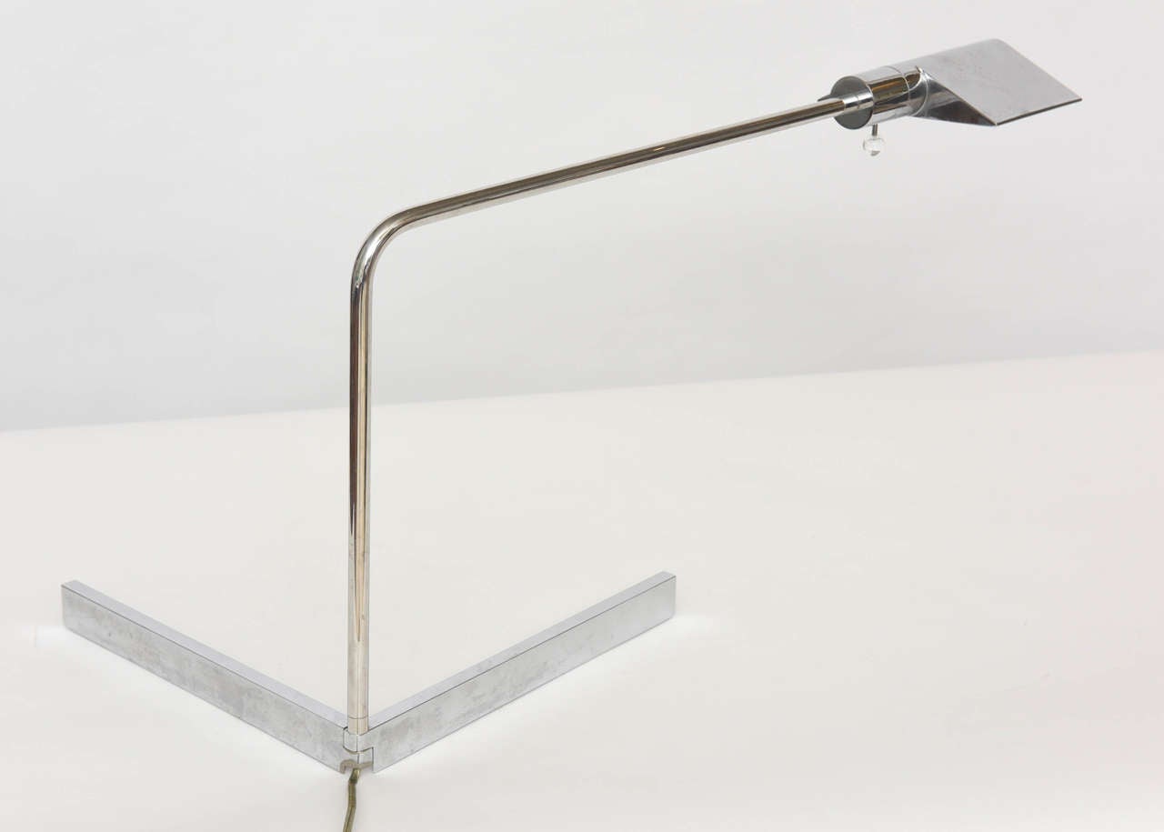 Early Cedric Hartman American Modern Polished Chrome Desk Lamp For Sale 1