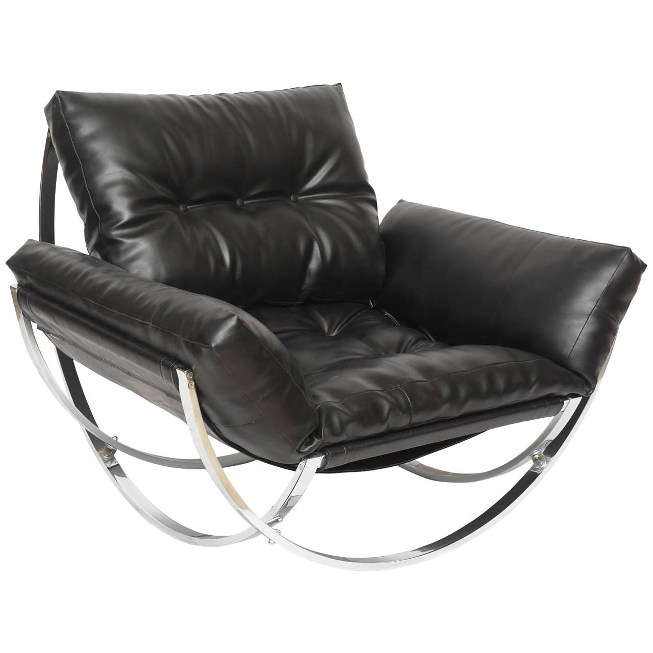 Italian Modern Polished Chrome and Leather Chair by Stendig at 1stDibs stendig chair, stendig
