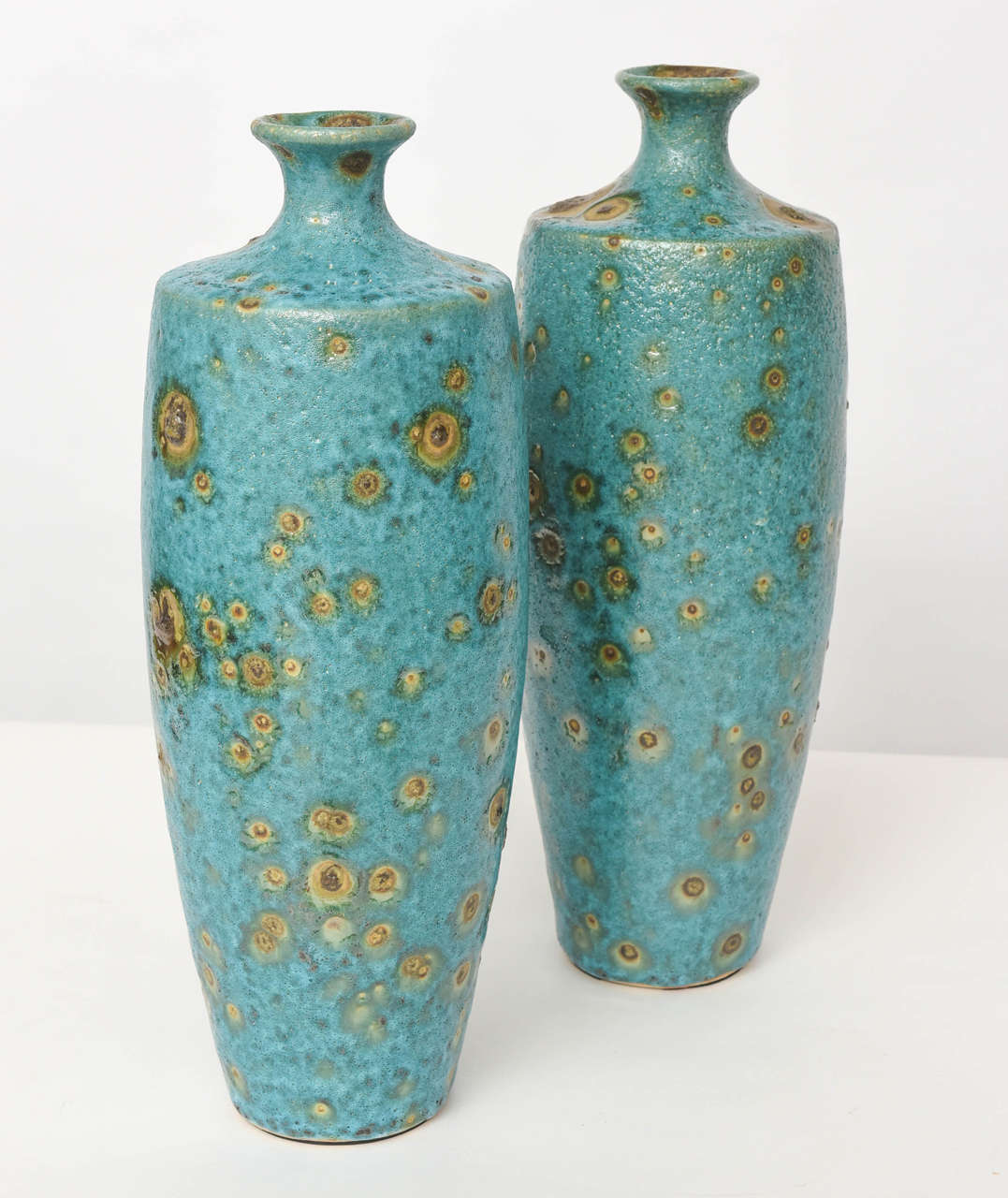 One Italian Modern Ceramic "Peacock" Glaze Vase, Guido Gambone at 1stdibs