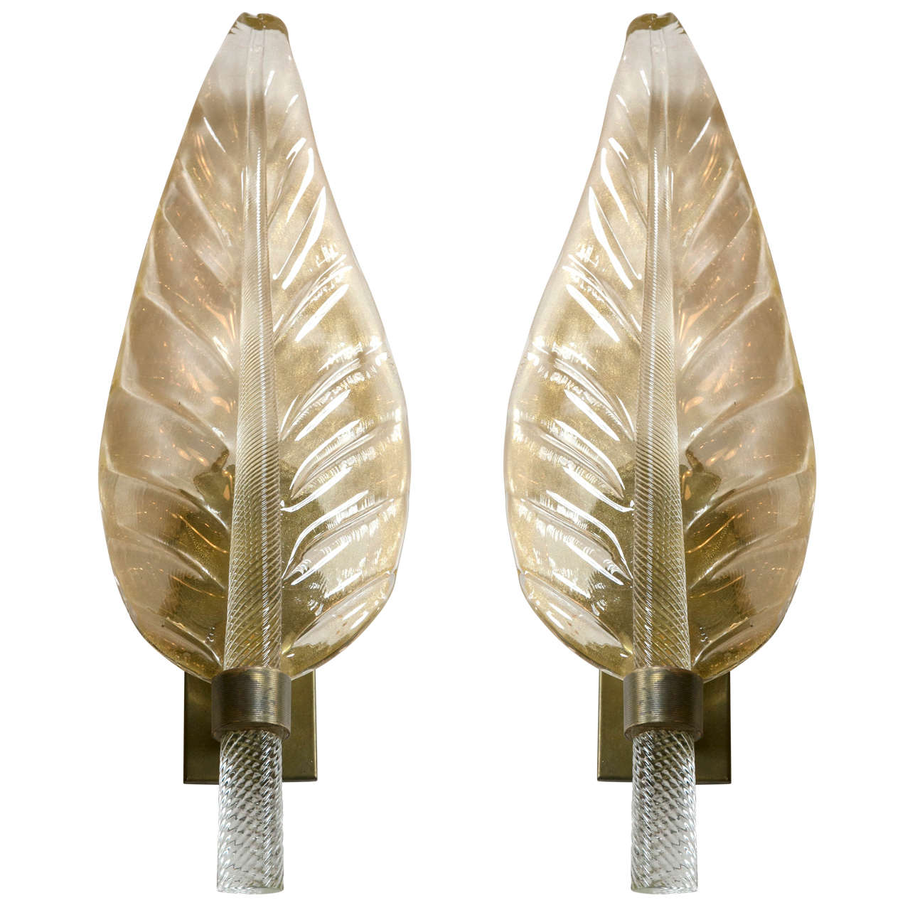 Pair of Murano Glass Sconces by Zanetti