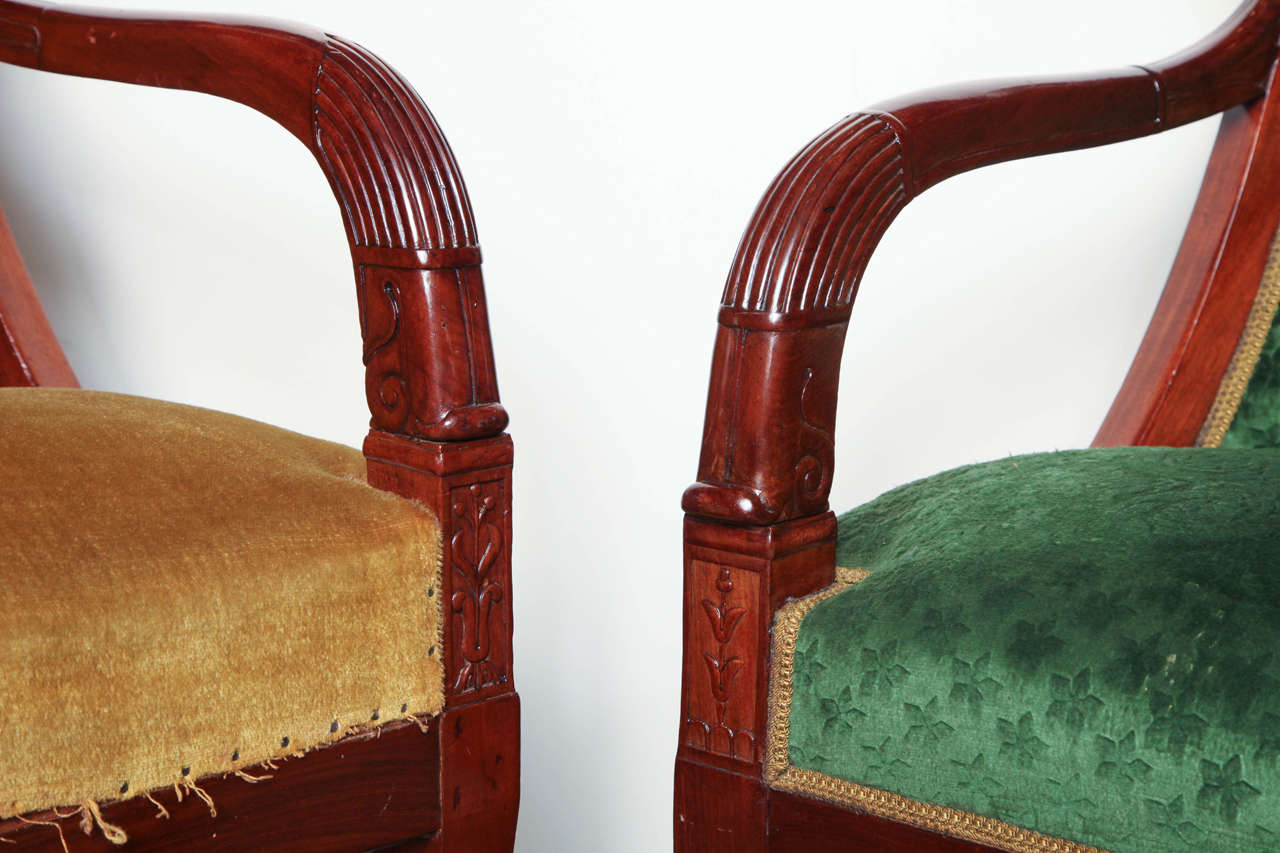 Pair of Similar Mahogany 19th Century Restoration Armchairs 4