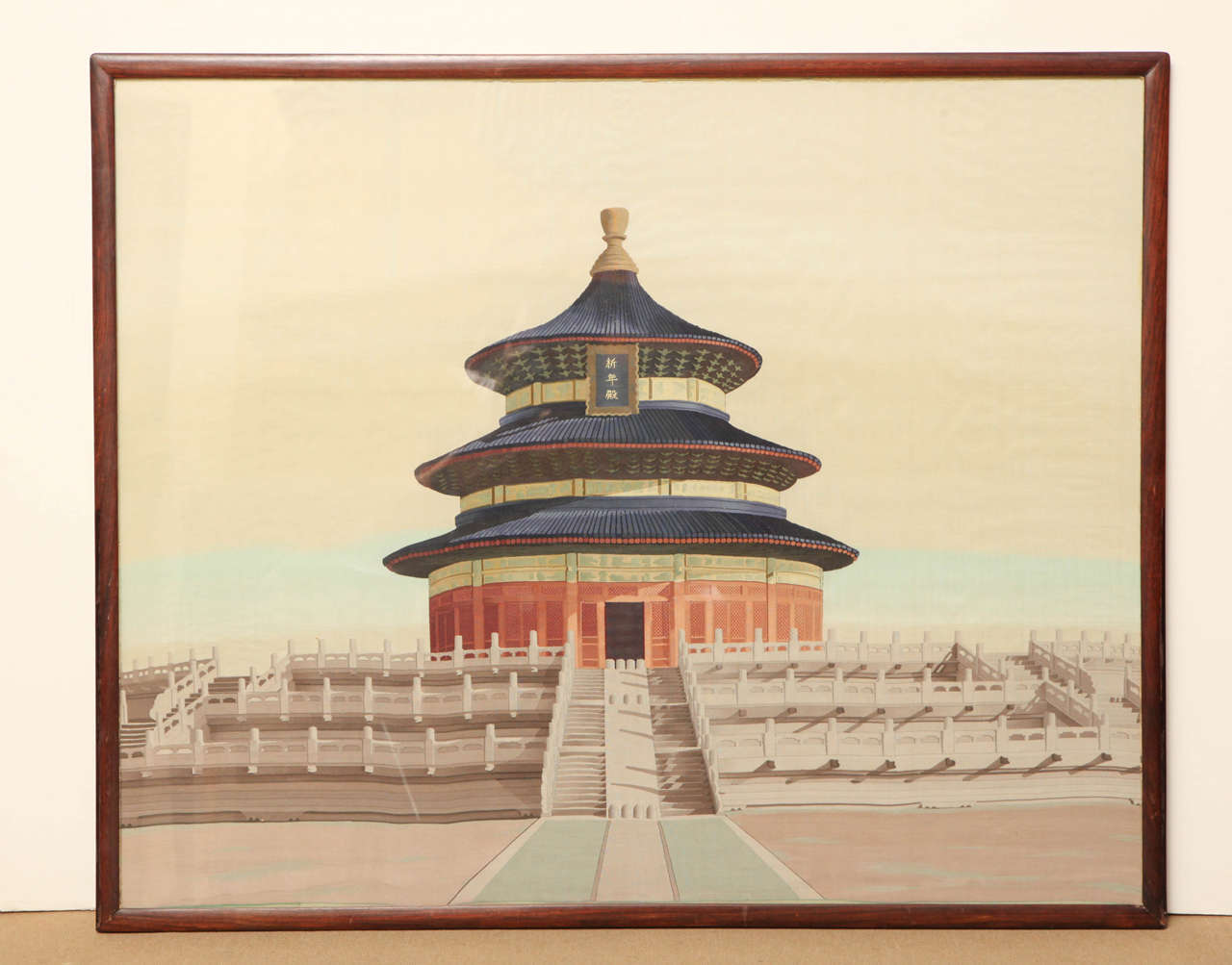 Chinese Two-Sided Silkwork Screen of the Temple of Heaven 5