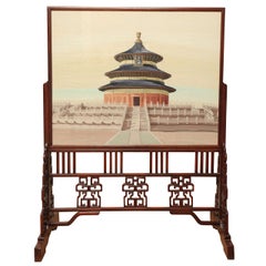 Chinese Two-Sided Silkwork Screen of the Temple of Heaven