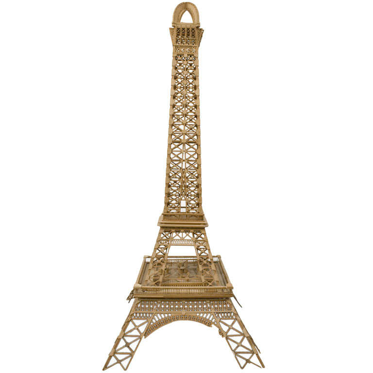 A Large Vintage Wood Eiffel Tower