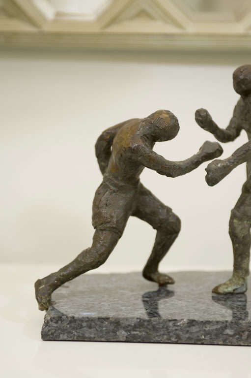 American Bronze Boxers in the Manner of Sculptor Joe Brown.