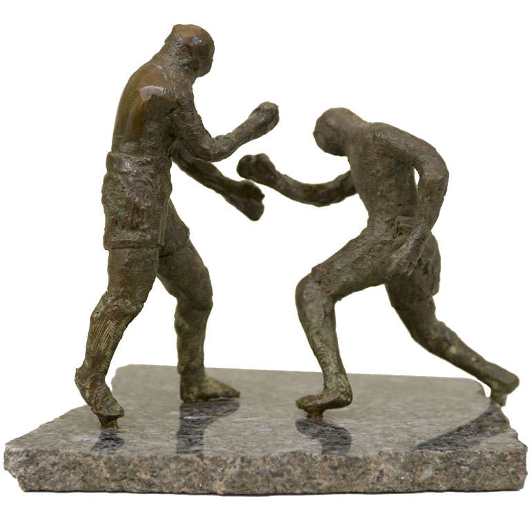 Bronze Boxers in the Manner of Sculptor Joe Brown.