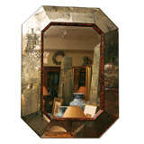 Pair Contemporary Mirror with Antiqued Glass