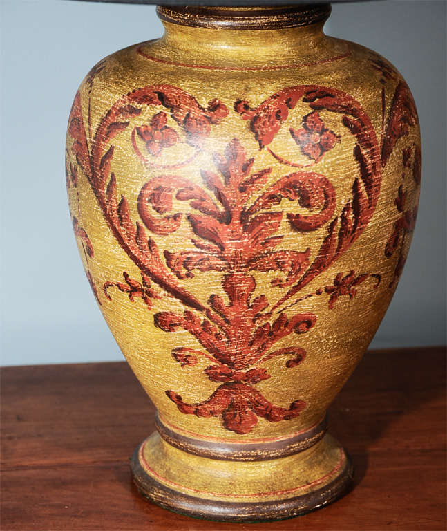 20th Century Painted Italian Urn Lamp