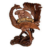 Carved Walnut Phoenix Fantasy Chair