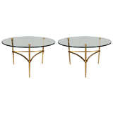 Pair Italian Brass/Glass Coffee Tables, 1950s