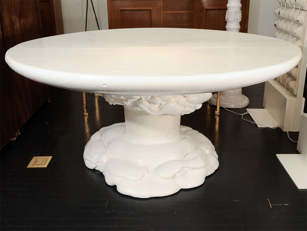 French Round Dining Table in Polyurethane by Louis Durot
