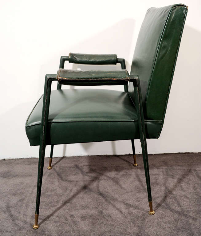 Faux Leather Single Armchair by Leleu