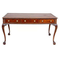 George III Style Carved Mahogany Writing Table