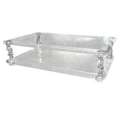 Unusually Large Lucite rectangular coffee table, mid century