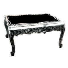 Lucite Coffee Table, mid century, painted in black and white.