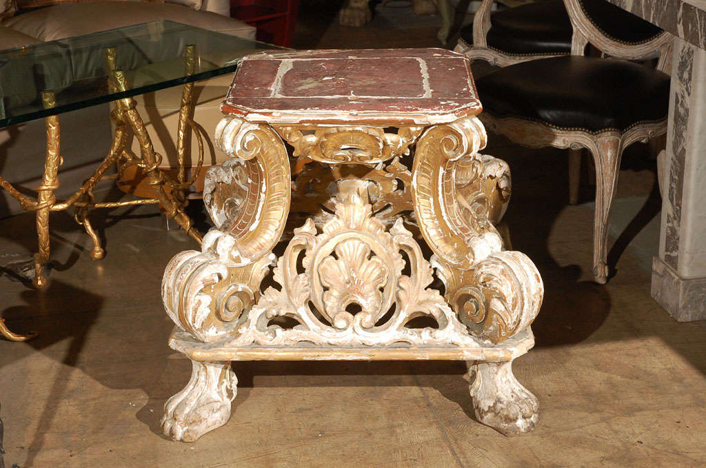 19th Century Italian  Rococo Table Base For Sale 1