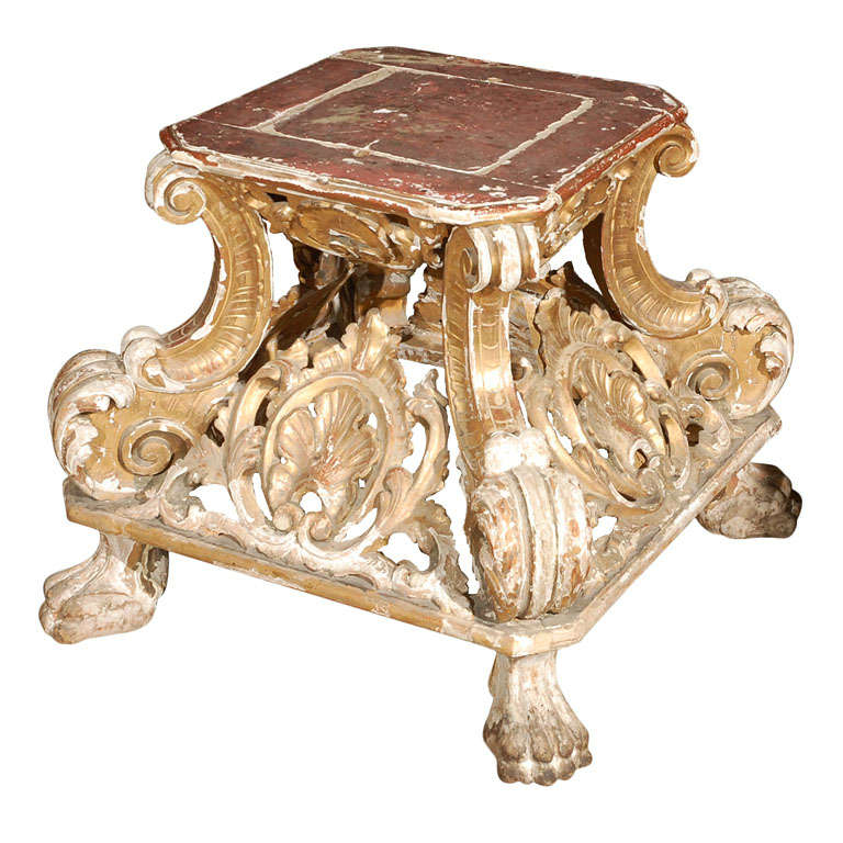 19th Century Italian  Rococo Table Base For Sale