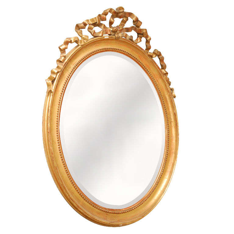 Specchio in legno dorato francese del XIX secolo