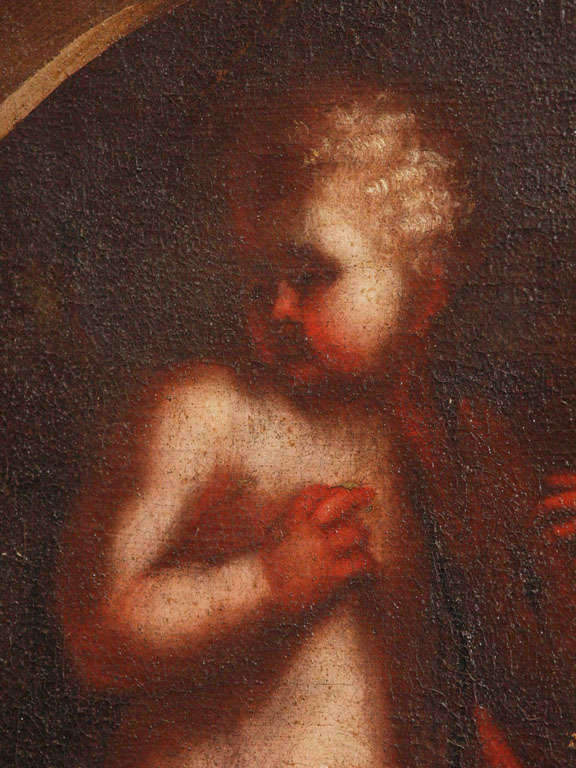 18th Century and Earlier 17th C., Painting of Putti's on in 19th C. gilded French Frame For Sale