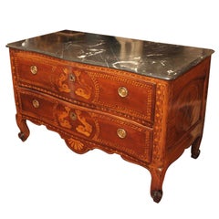 Veronese Fruitwood Commode with Dolphin Inlay