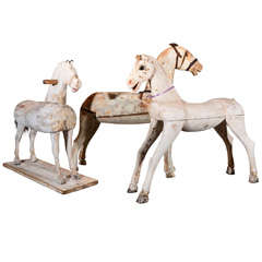 Antique French toy horses from the 19th century