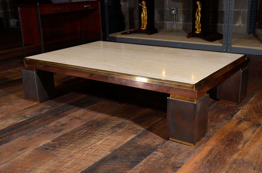 Coffee Table with Travertine Top