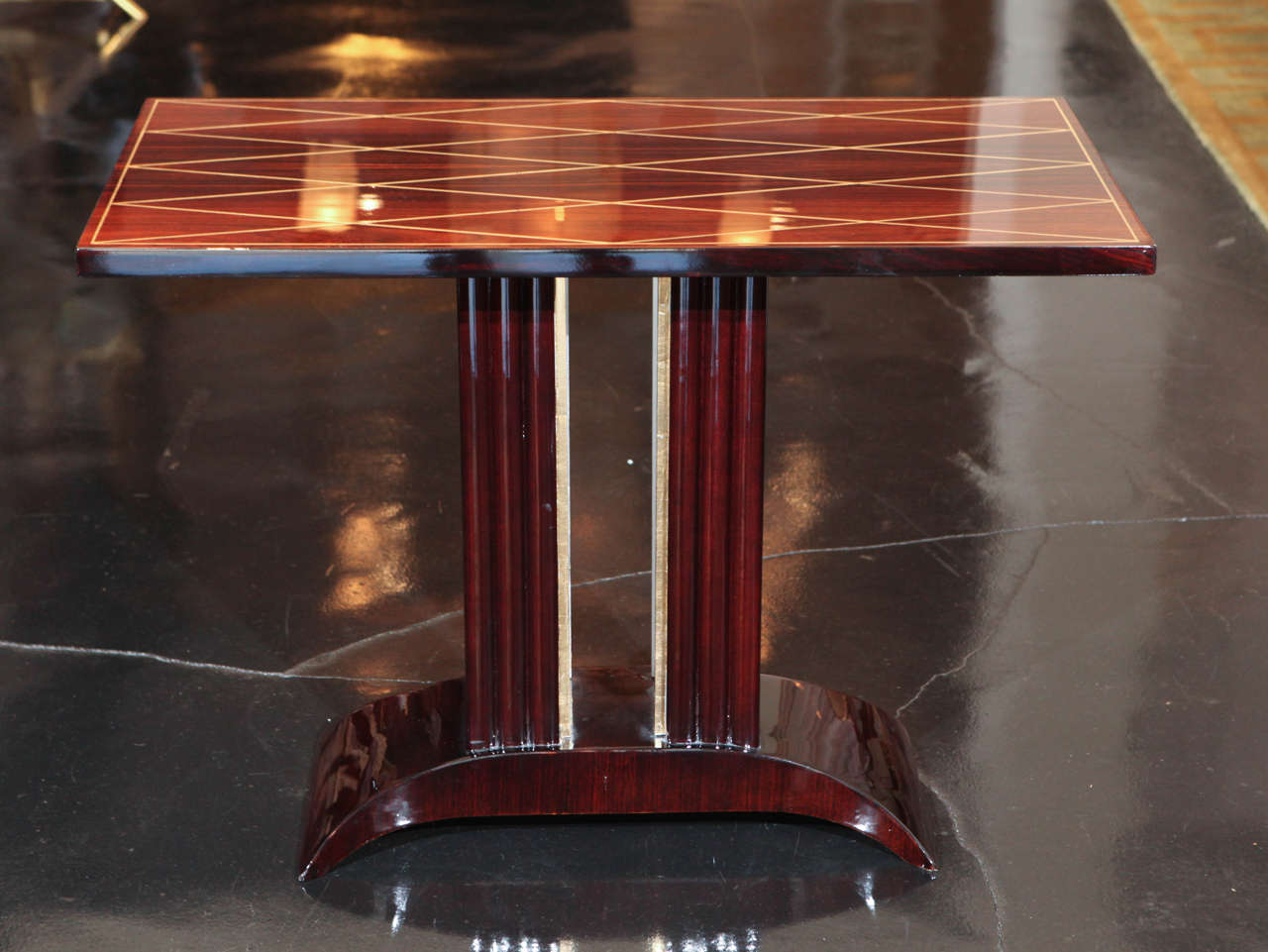 French Rosewood Marquetry Side Table