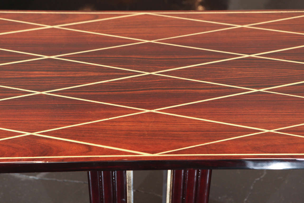 Rosewood Marquetry Side Table In Excellent Condition In Los Angeles, CA