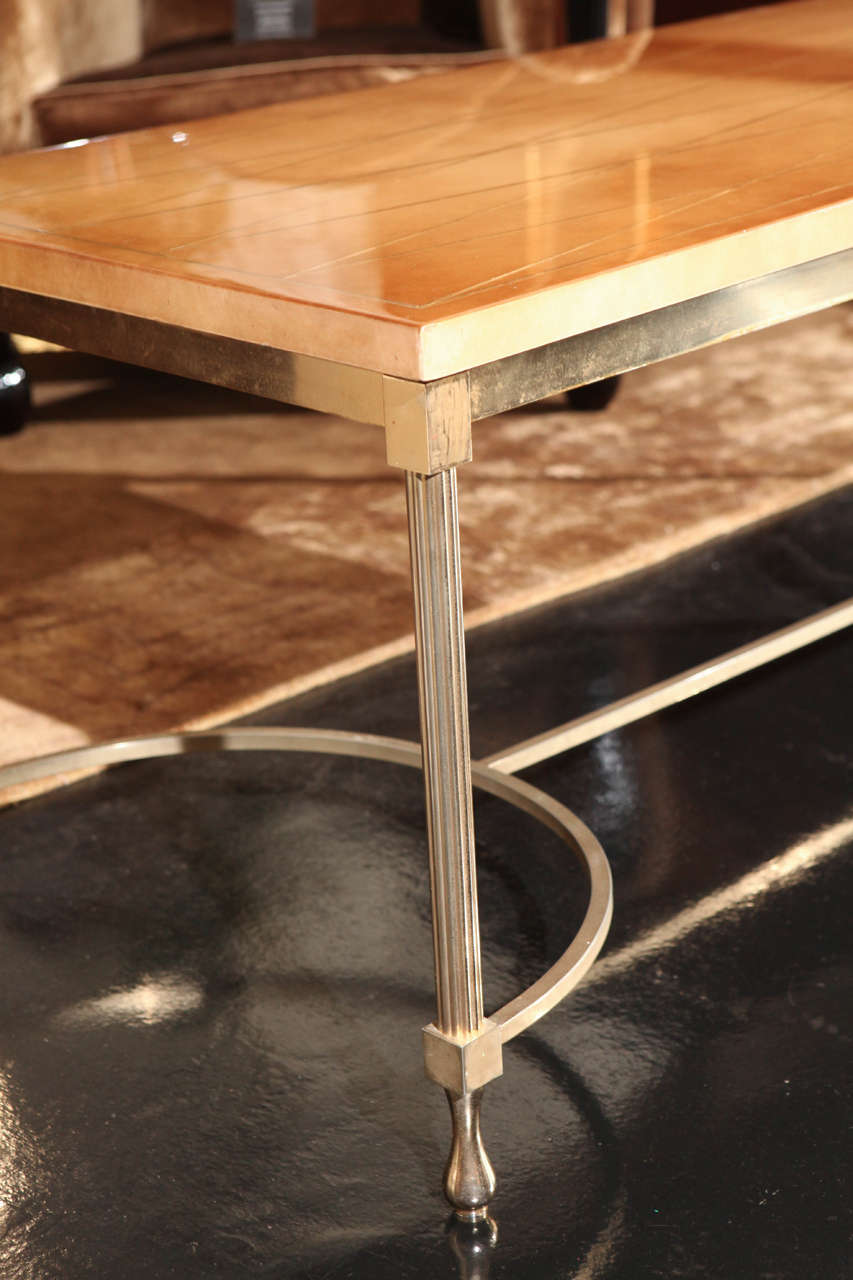 Parchment Paper Lacquered Parchment Marquetry Coffee Table